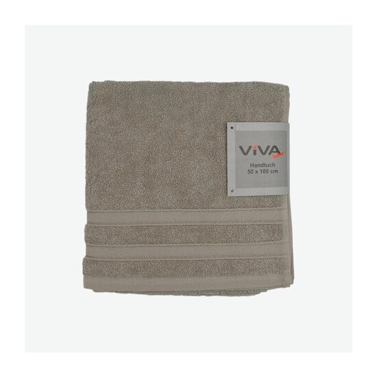 VIVA HOME "EVA" vannas dvielis 50x100cm, 100% kokvilna, gaiši pelēka